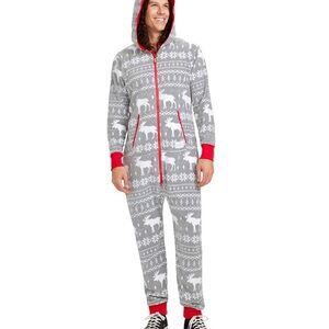Tipsy Elves MEN'S GREY MOOSE JUMPSUIT XXL